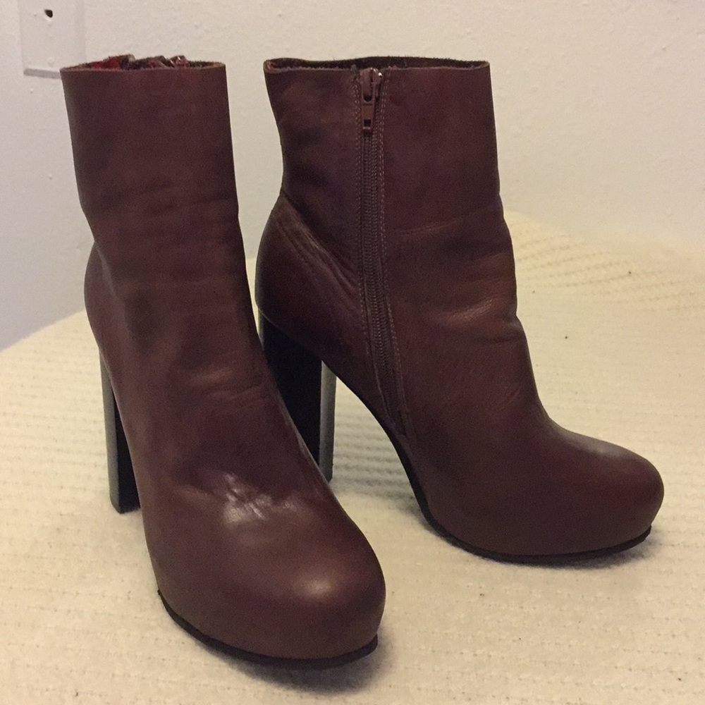 Jeffrey Campbell brown leather boots